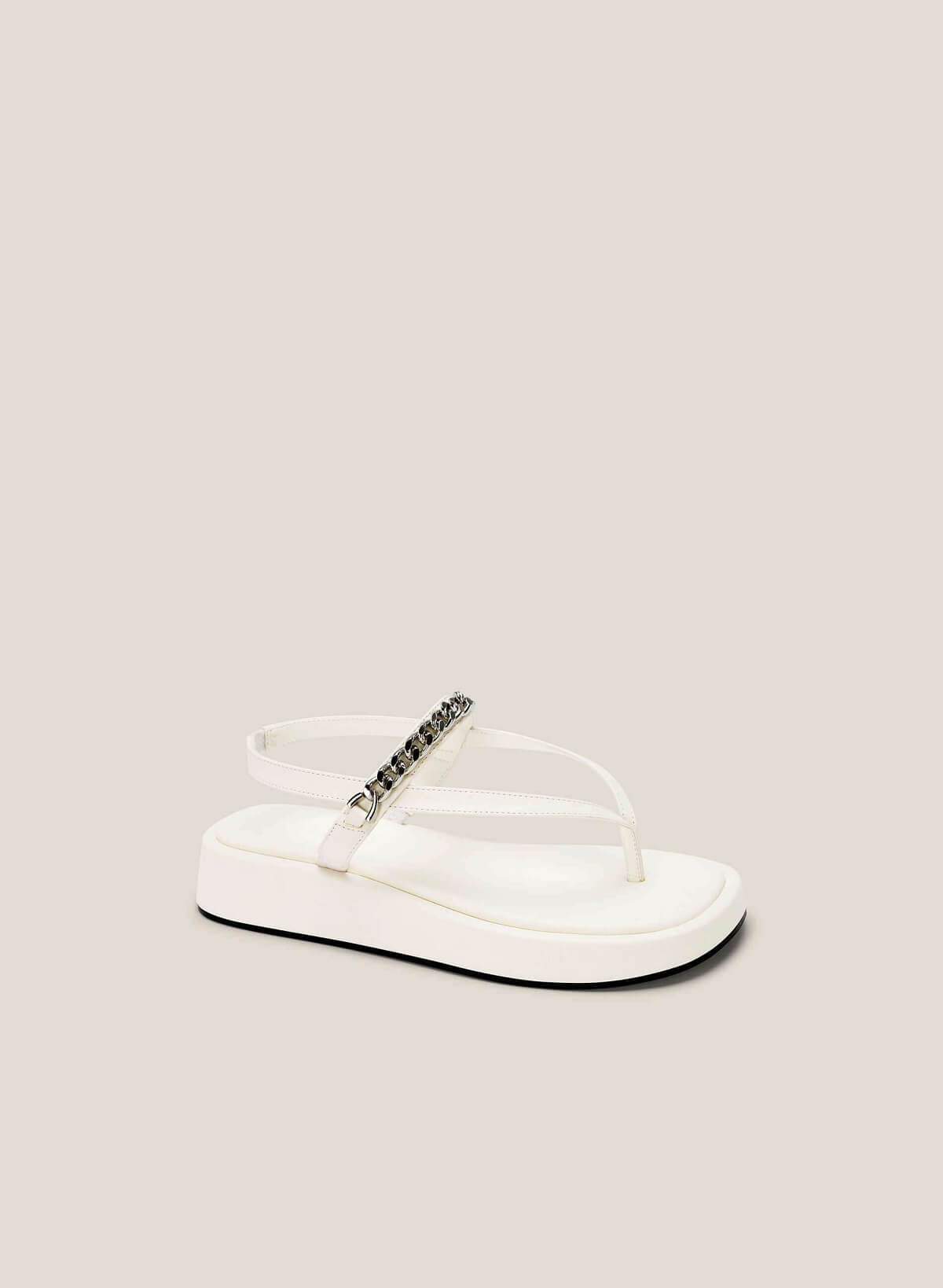 Chain Décor Platform Sandals - SDL 0336 - White - vascara.com