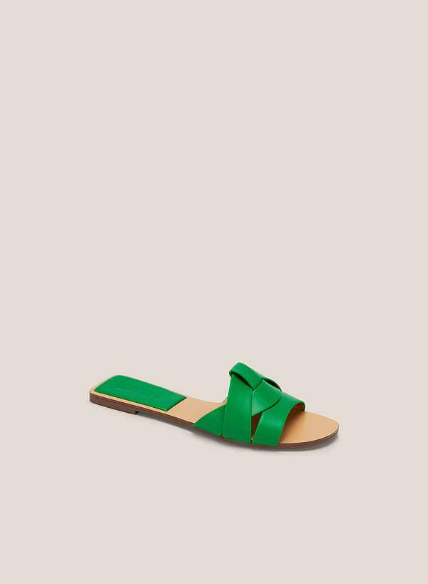 Cross-Strap Slippers - FLI 0191 - Green - VASCARA