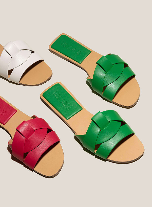 Cross-Strap Slippers - FLI 0191 - Green - VASCARA