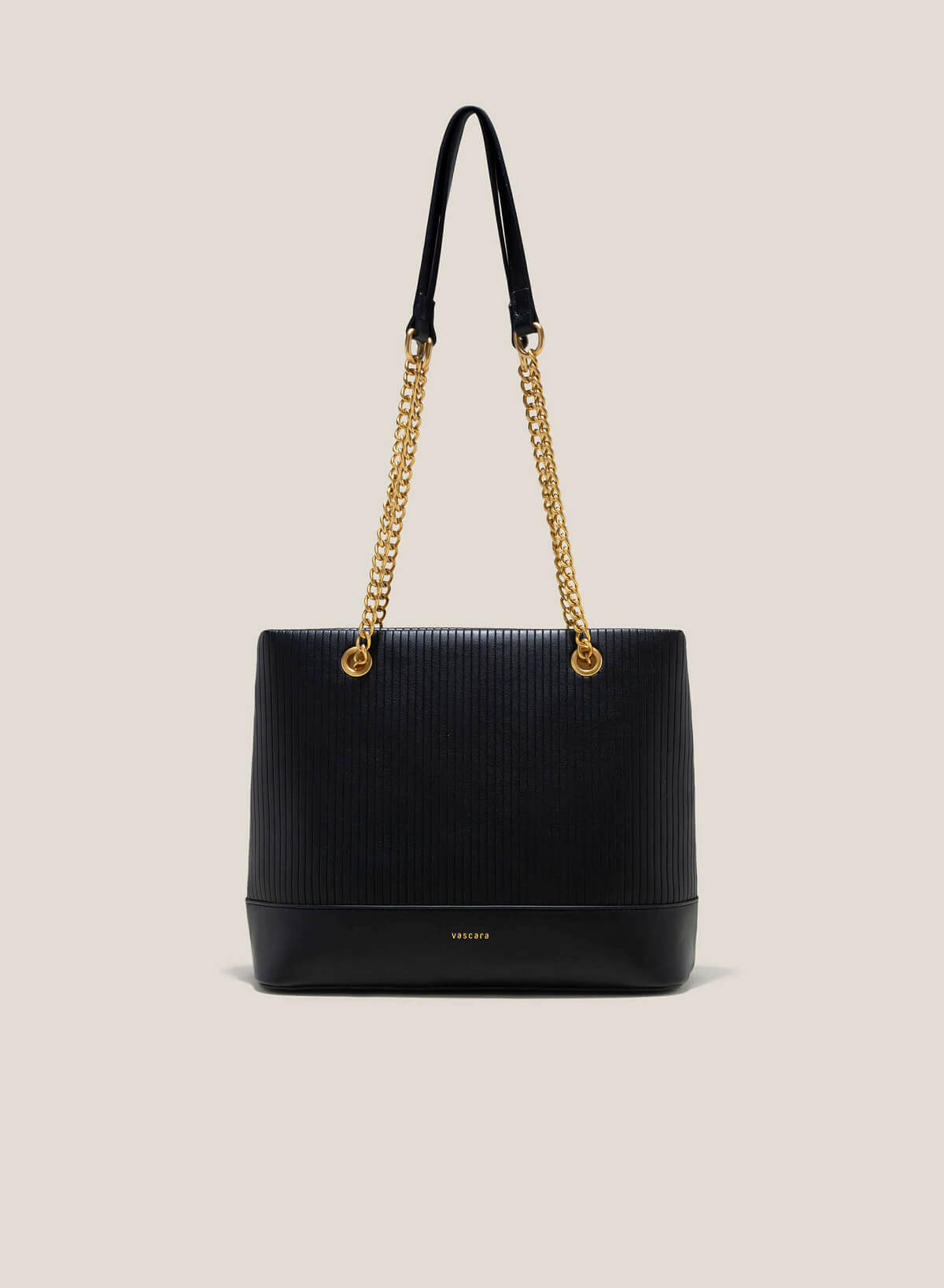 Chain Décor Handle Hobo Bag - TTE 0126 - Black - vascara.com