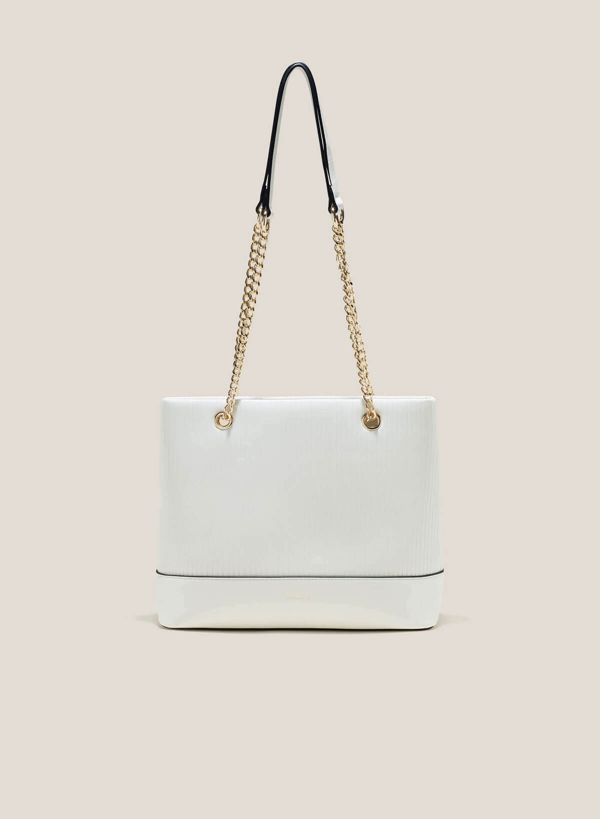 Chain Décor Handle Hobo Bag - TTE 0126 - Cream - vascara.com