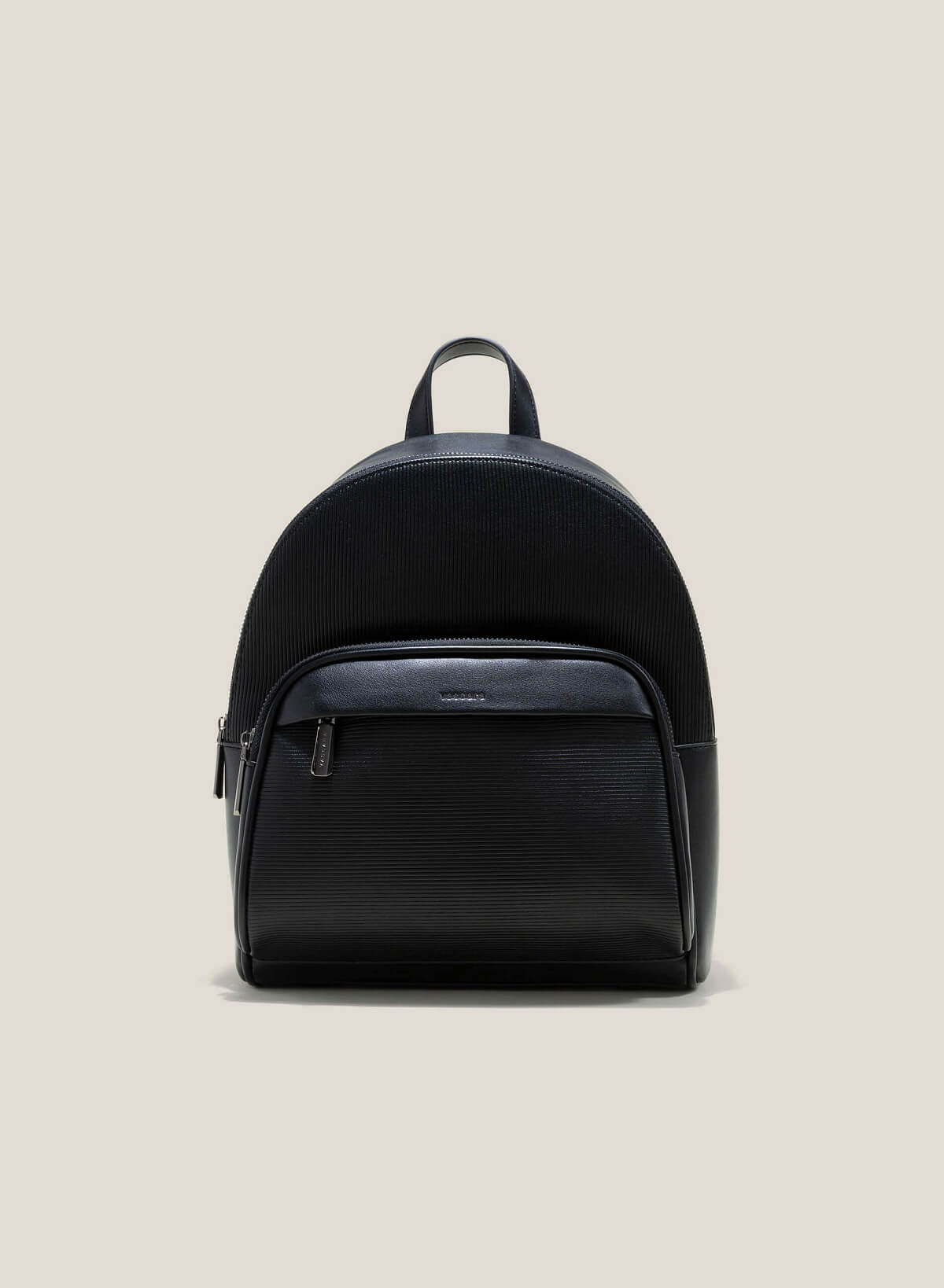 Embossed Side Box Backpack - BAK 0190 - Black - vascara.com