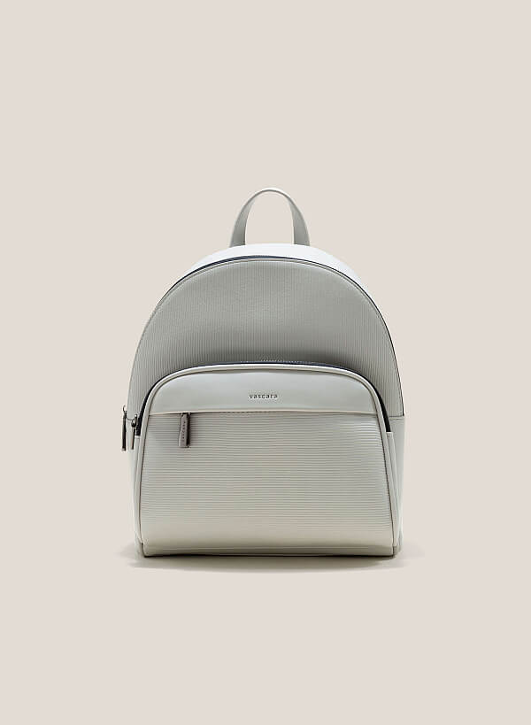 Embossed Side Box Backpack - BAK 0190 - Grey