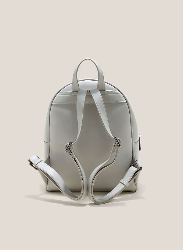 Embossed Side Box Backpack - BAK 0190 - Grey - VASCARA