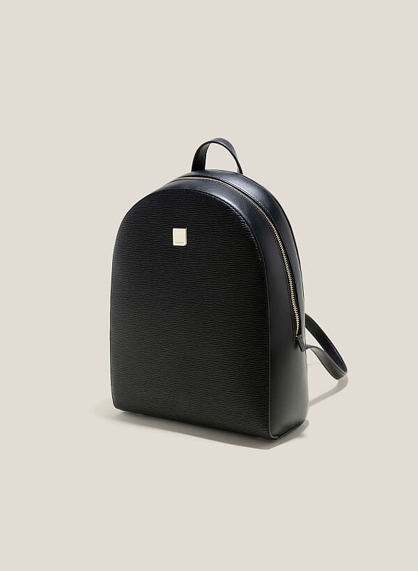 Wood-Pattern Classic Backpack - BAK 0184 - Black - VASCARA