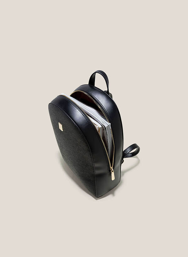 Wood-Pattern Classic Backpack - BAK 0184 - Black - VASCARA