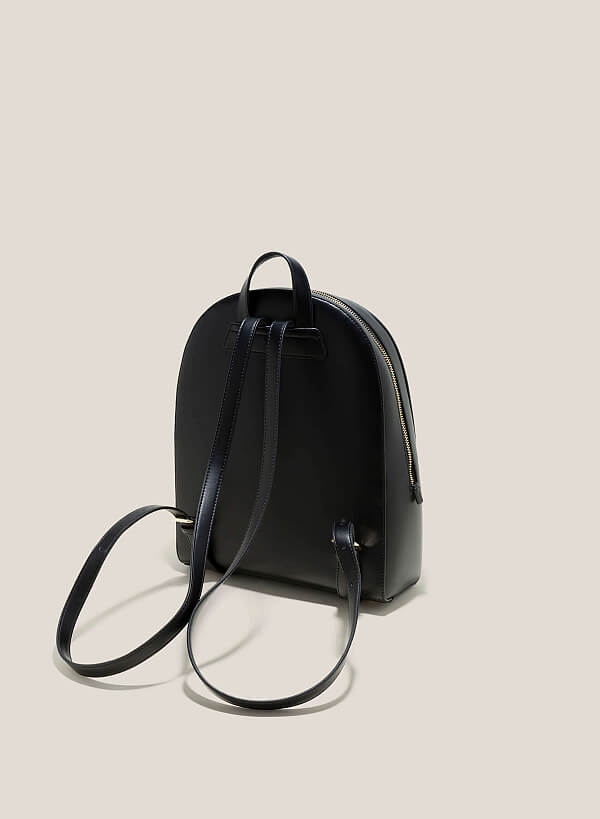 Wood-Pattern Classic Backpack - BAK 0184 - Black - VASCARA