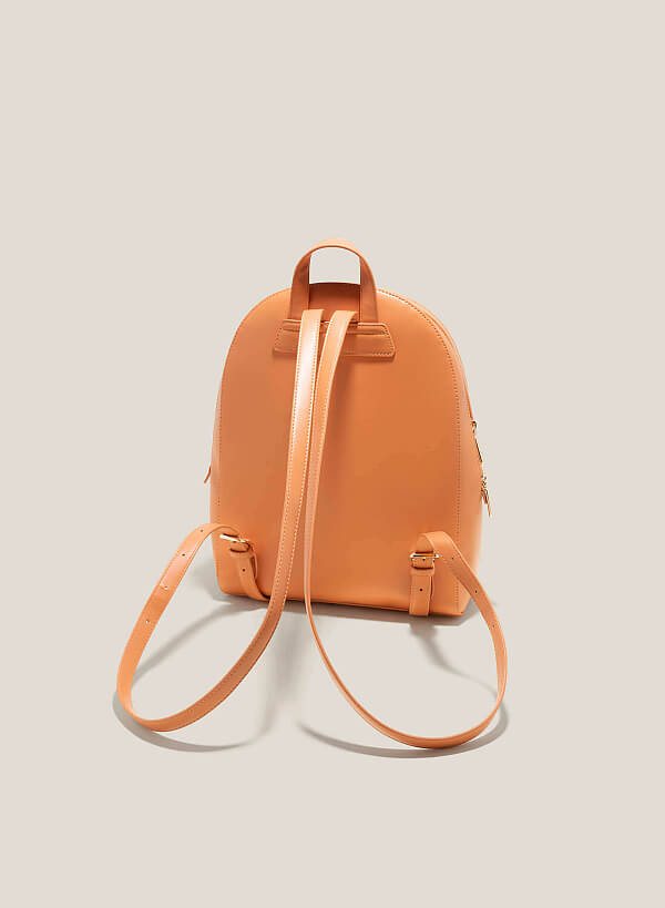 Wood-Pattern Classic Backpack - BAK 0184 - Orange - VASCARA