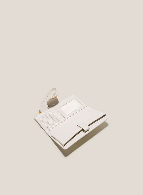 Buckle Flap Clutch - WLL 0266 - Cream - VASCARA