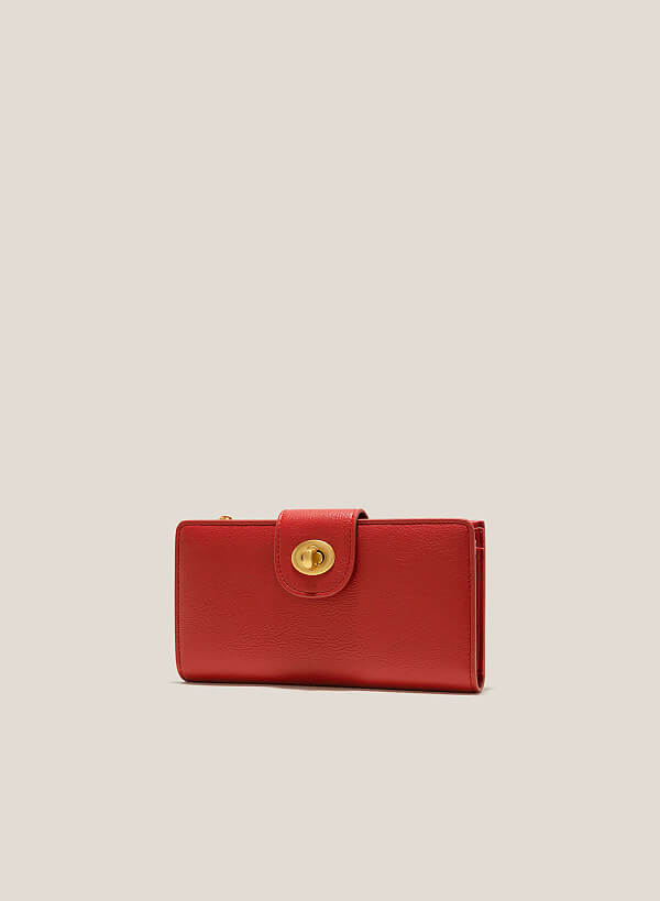 Buckle Flap Clutch - WLL 0266 - Dark Orange - VASCARA