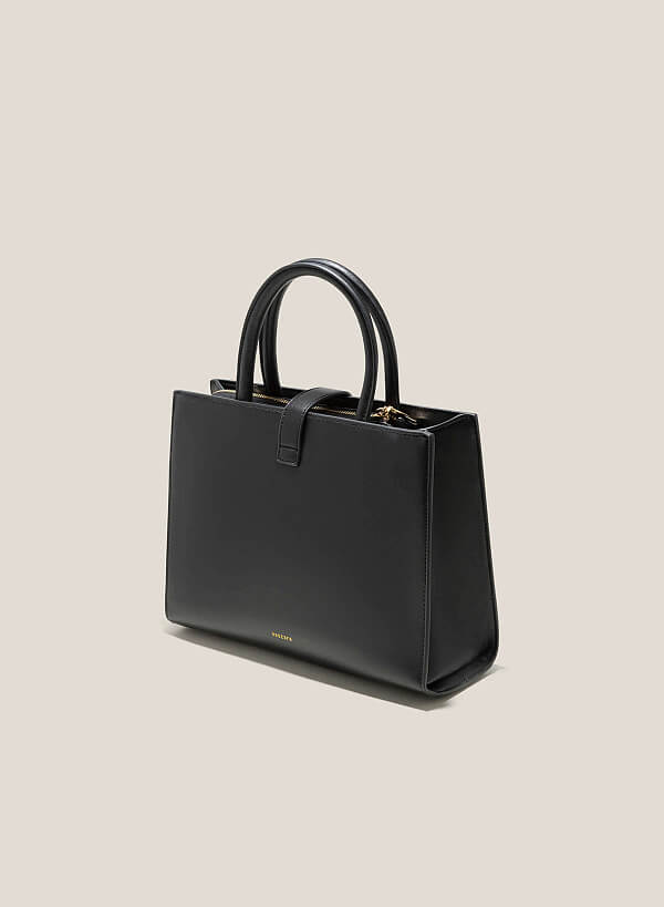 Croc-Effect Tote Bag - TTE 0105 - Black - VASCARA
