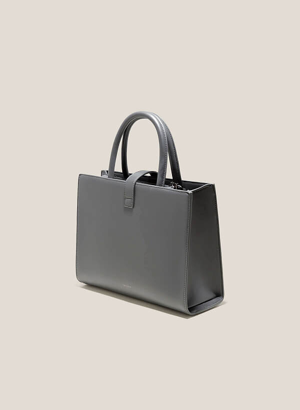 Croc-Effect Tote Bag - TTE 0105 - Dark Grey - VASCARA
