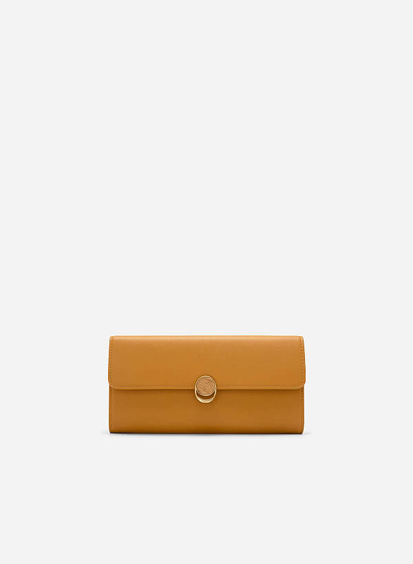 Faux Fur Lock Décor Clutch - WLL 0263 - Yellow