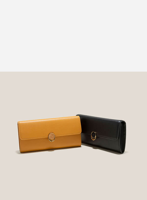 Faux Fur Lock Décor Clutch - WLL 0263 - Yellow - VASCARA