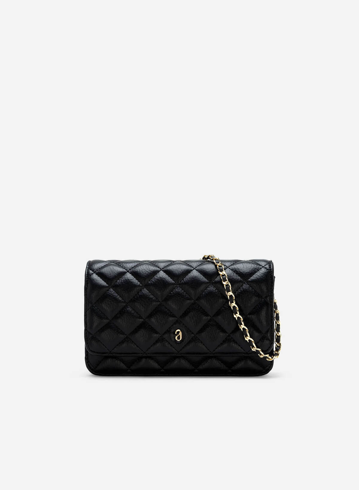 Chain Décor Quilted Handbag - MES 0221 - Black - vascara.com