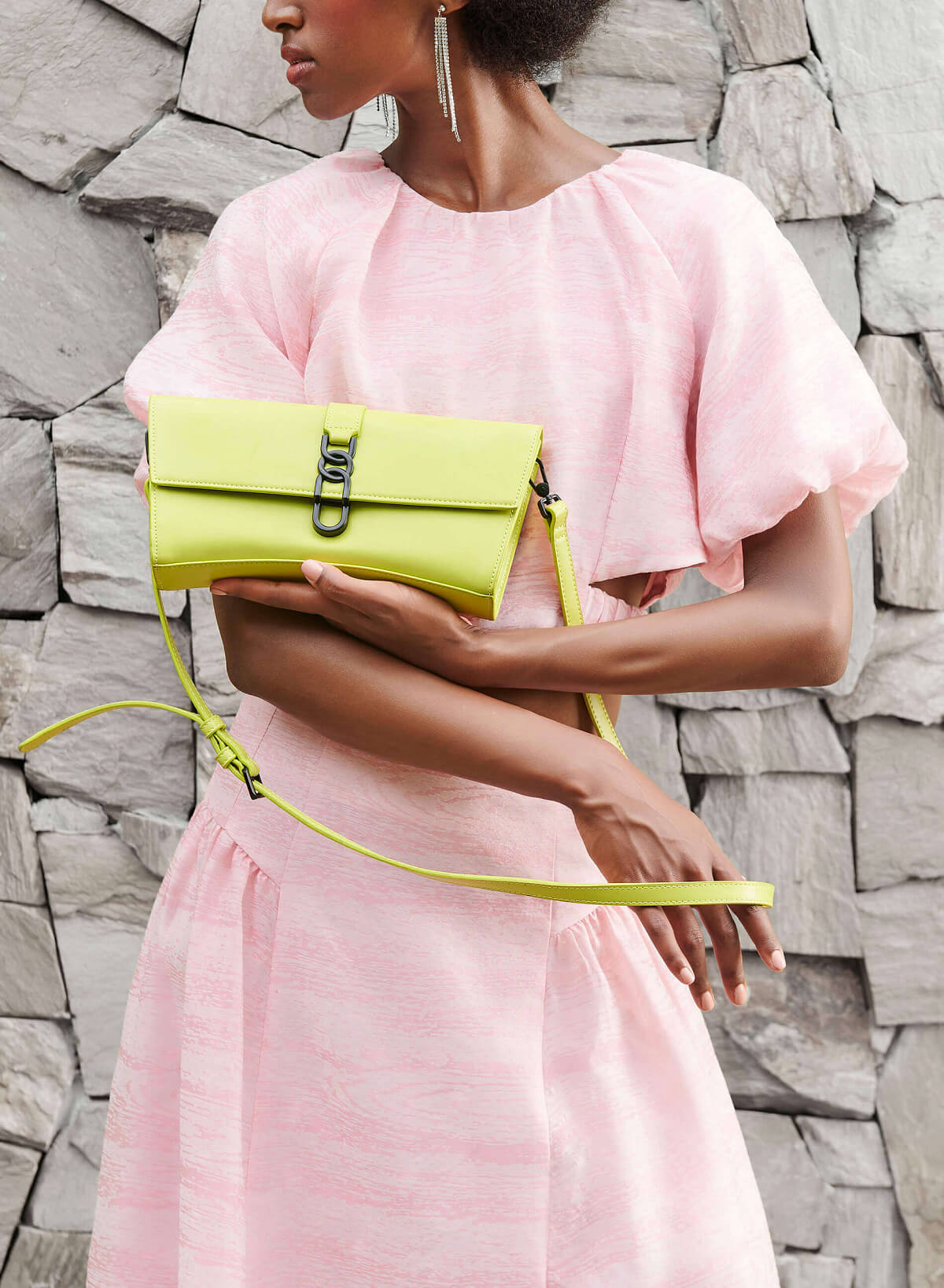 Chain Lock Crossbody Bag - MES 0223 - Light Green - VASCARA