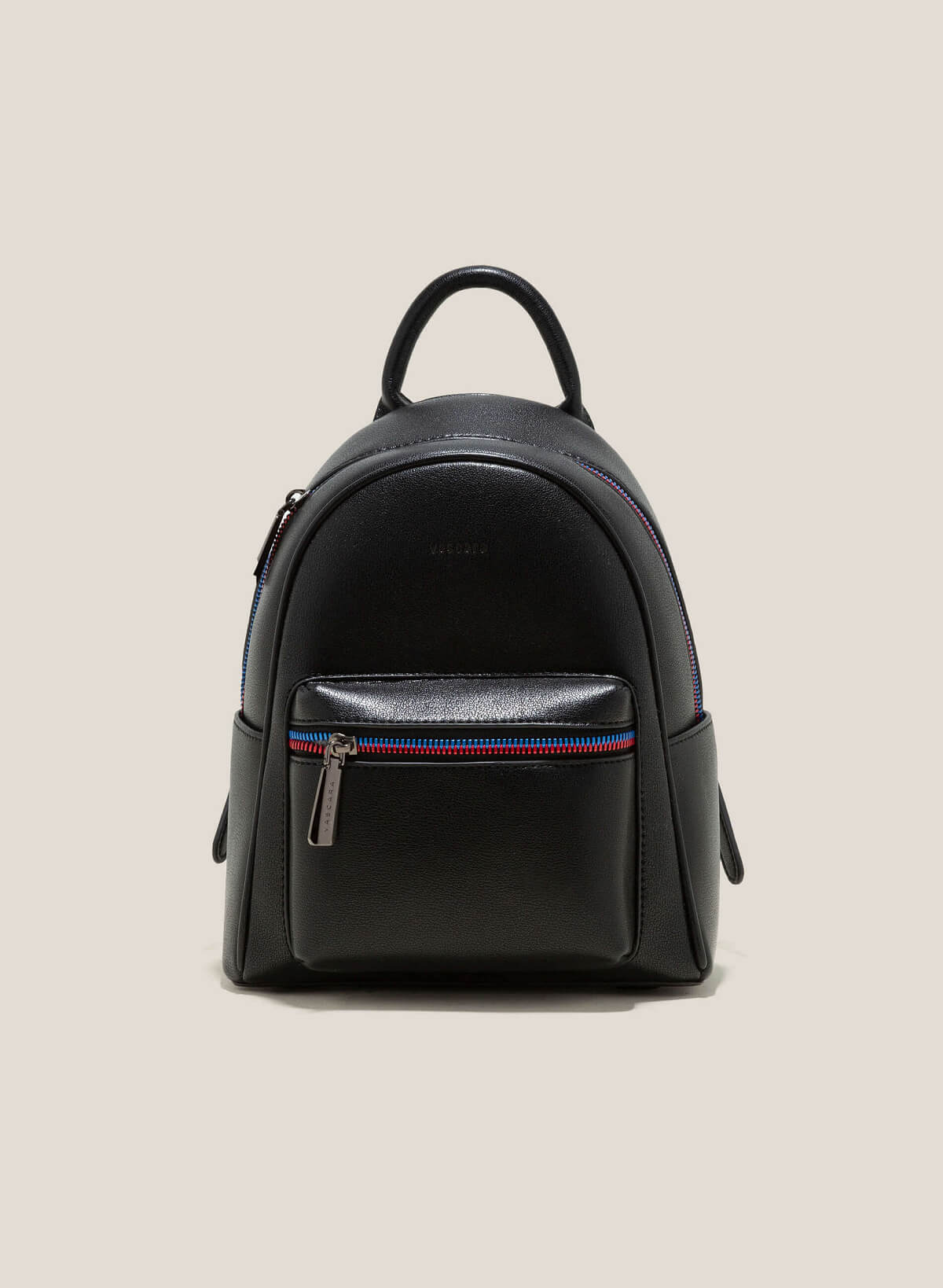 Croc-Effect Mini Backpack - BAK 0185 - Black - vascara.com