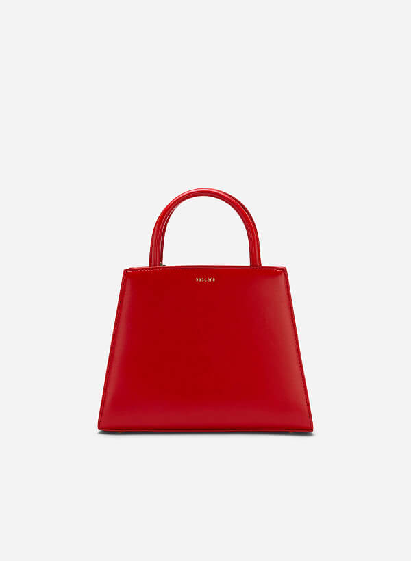 Double-Handled Geometric Tote Bag - TTE 0112 - Red - VASCARA