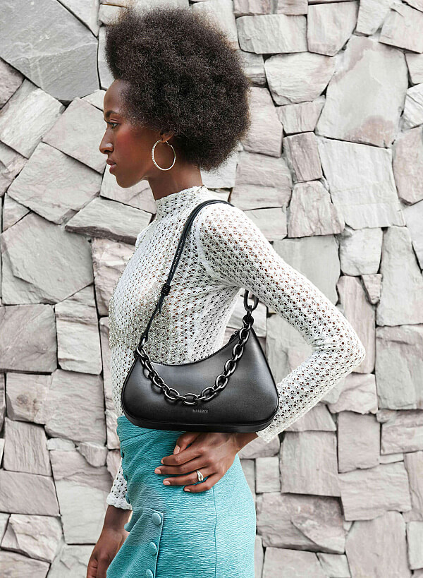 Embossed Pattern Tote Bag - TTE 0123 - Black - VASCARA