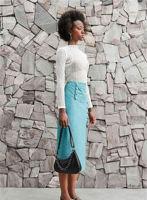 Embossed Pattern Tote Bag - TTE 0123 - Black - VASCARA