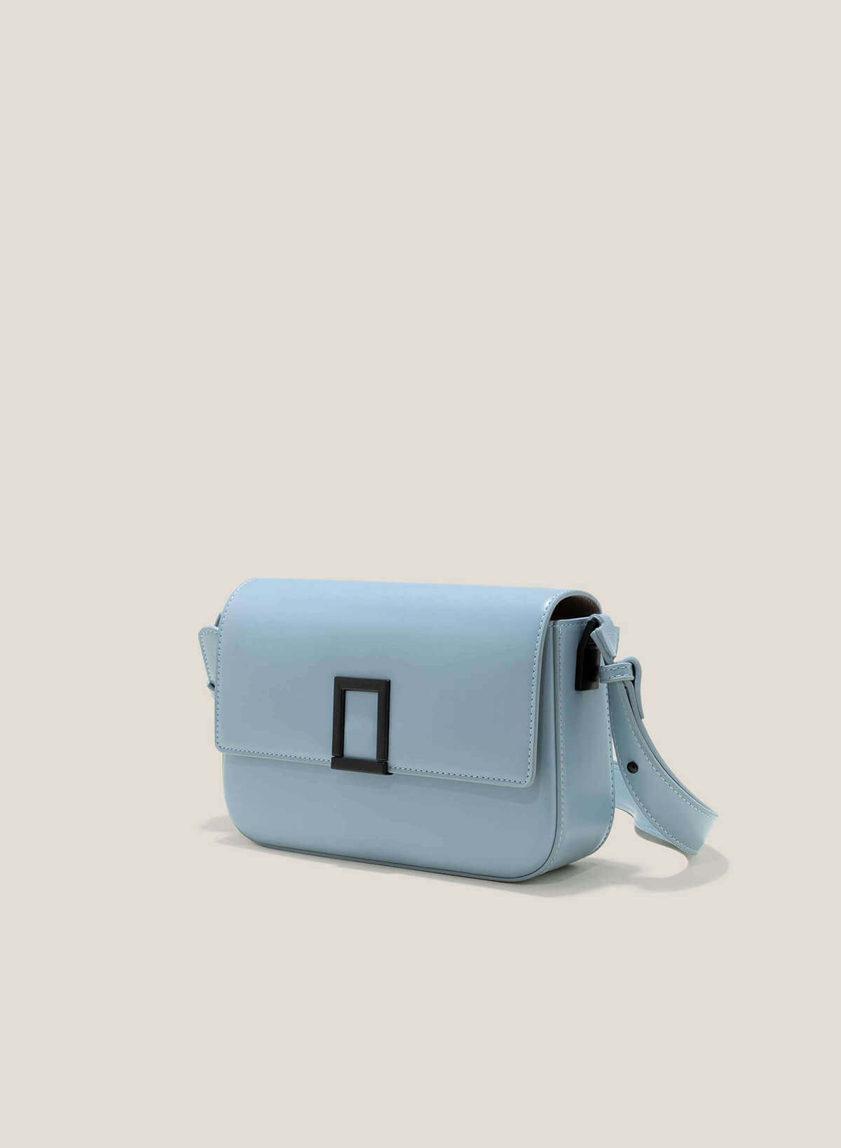 Geometric Lock Crossbody Bag - MES 0226 - Light Blue - vascara.com