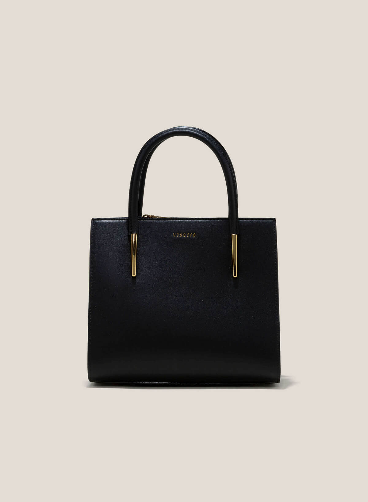 Metal Décor Handle Tote Bag - TTE 0117 - Black - vascara.com