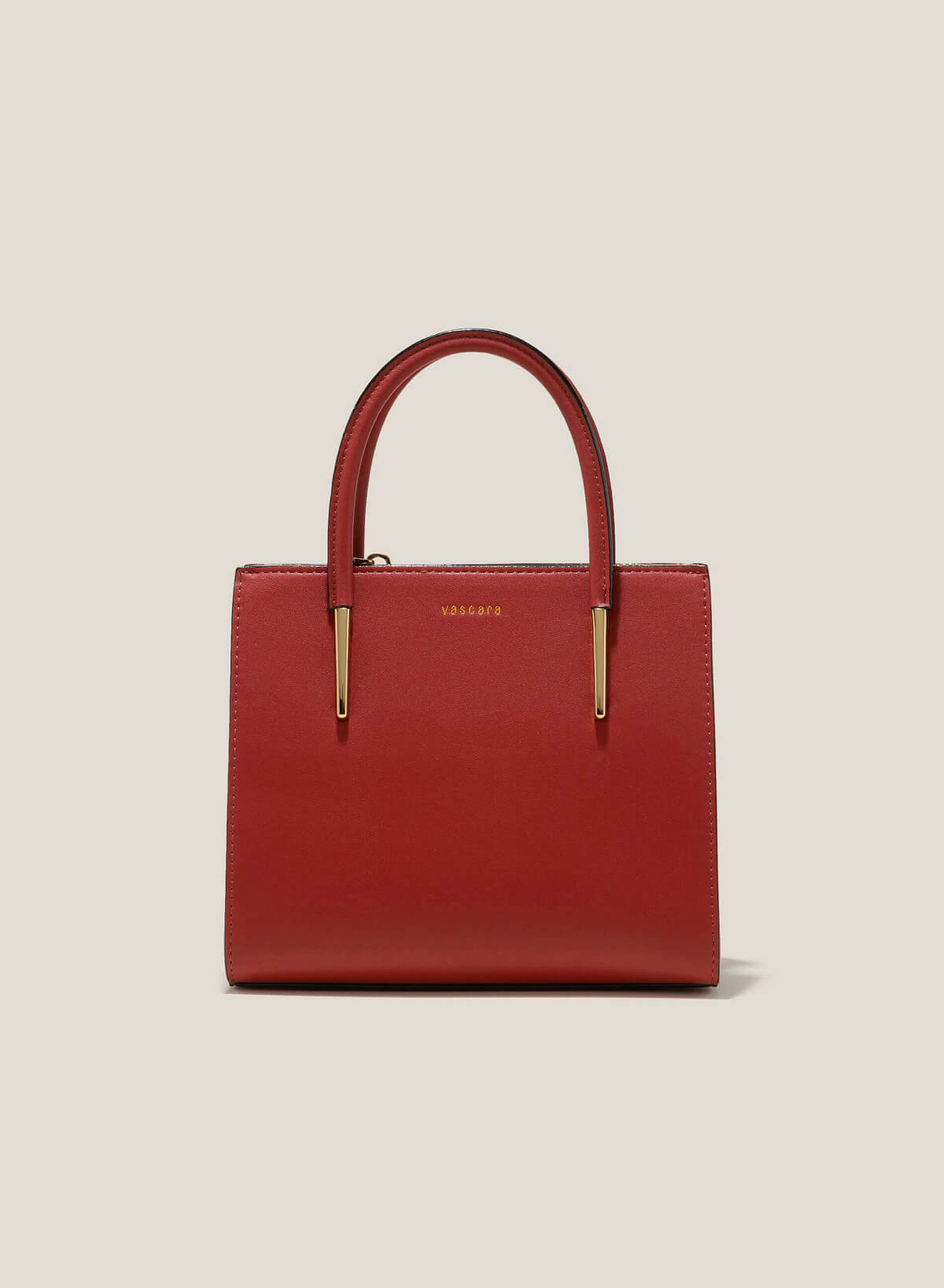 Metal Décor Handle Tote Bag - TTE 0117 - Dark Orange - vascara.com