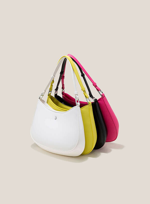 Short Strap Shoulder Hobo Bag - TTE 0128 - White - VASCARA