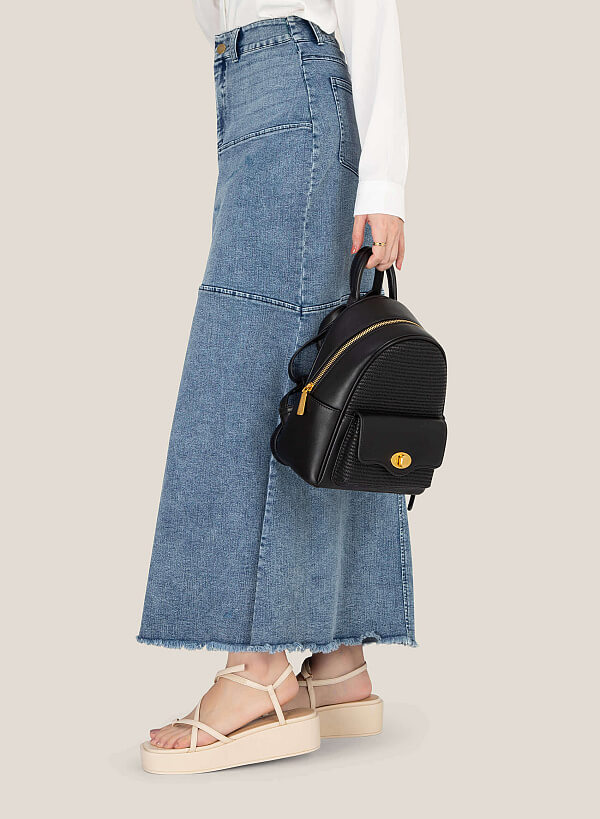 Side Box Sedge Backpack - BAK 0187 - Black - VASCARA