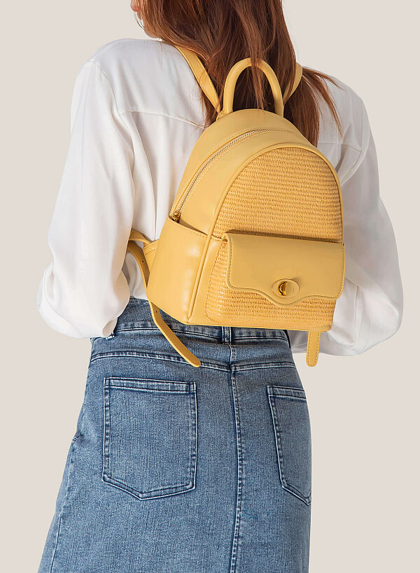Side Box Sedge Backpack - BAK 0187 - Dark Yellow - VASCARA