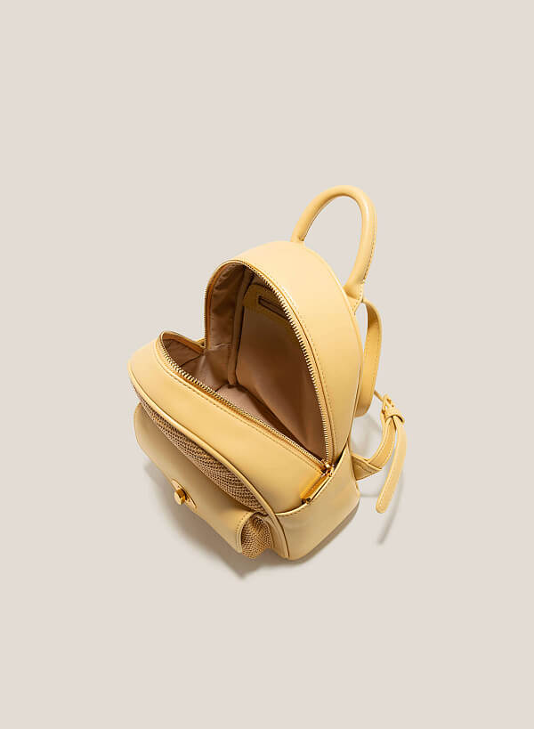 Side Box Sedge Backpack - BAK 0187 - Dark Yellow - VASCARA