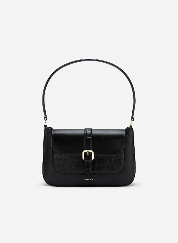 Metal Clasp Handbag - SAC 0319 - Black