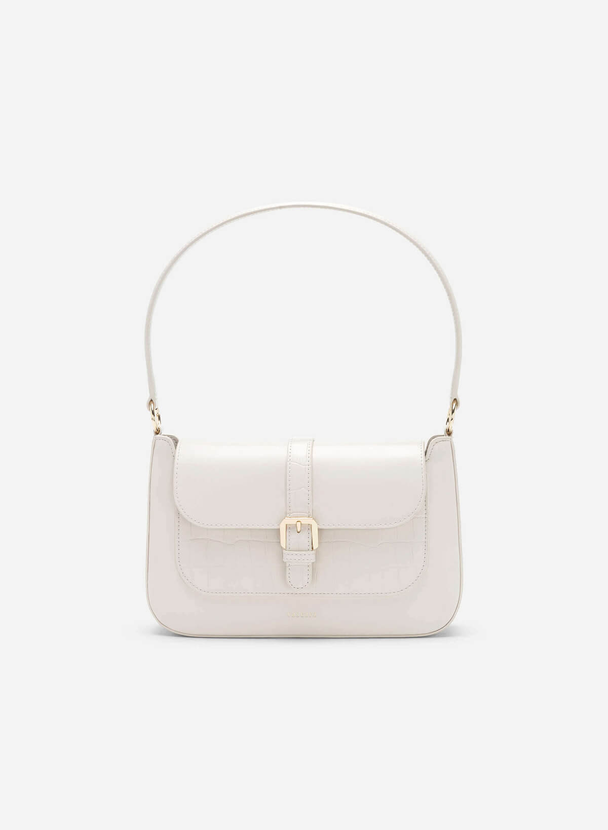 Metal Clasp Handbag - SAC 0319 - Cream - vascara.com