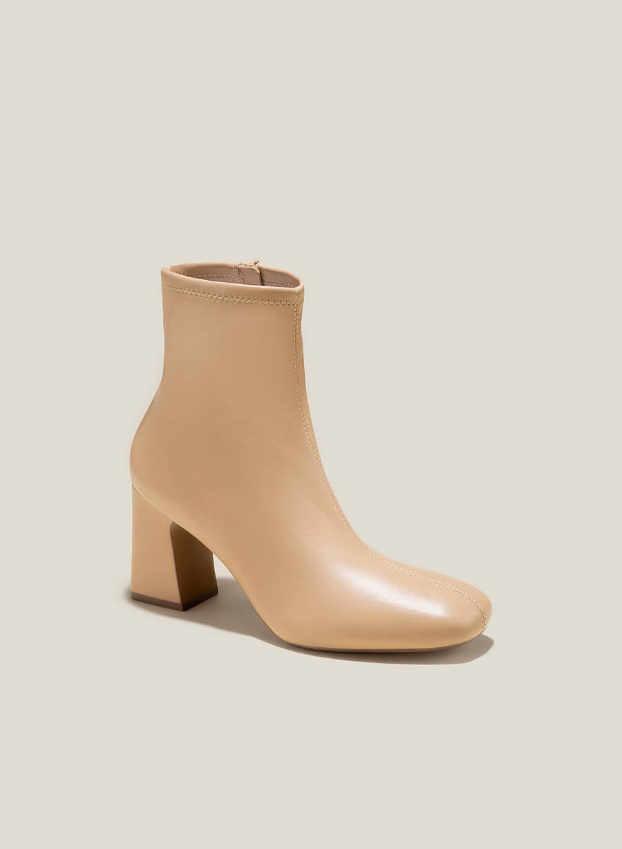 Ankle boots gót trụ - BOT 0930 - Màu be - vascara.com