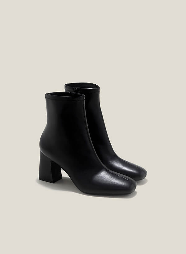 Ankle boots gót trụ - BOT 0930 - Màu đen - VASCARA