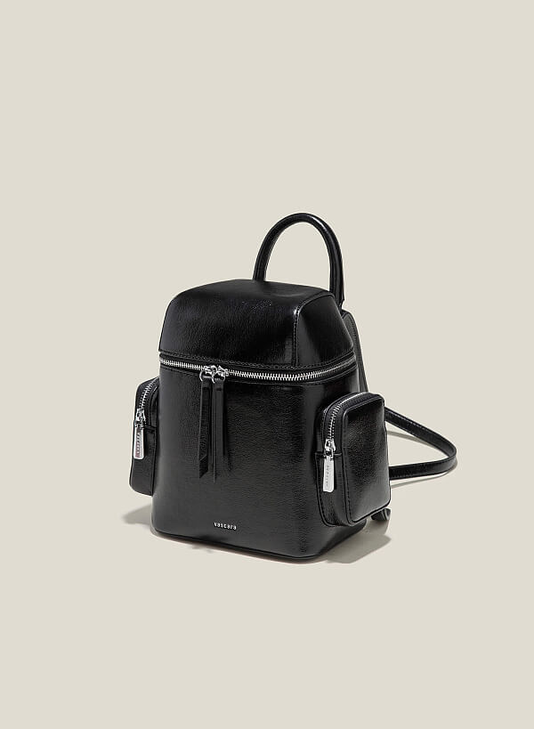 Balo túi hộp futuristic - BAC 0197 - Màu đen - VASCARA