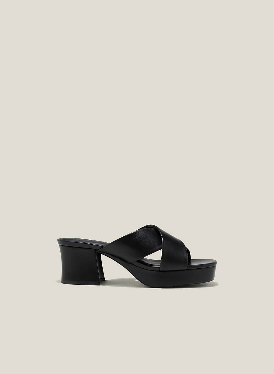Guốc mules platform - GNN 0205 - Màu đen - vascara.com
