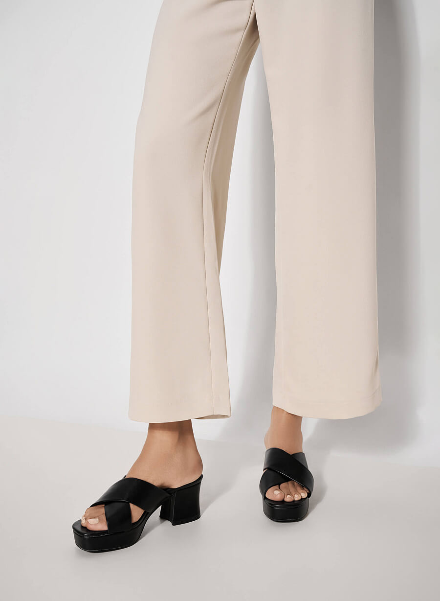 Guốc mules platform - GNN 0205 - Màu đen - vascara.com