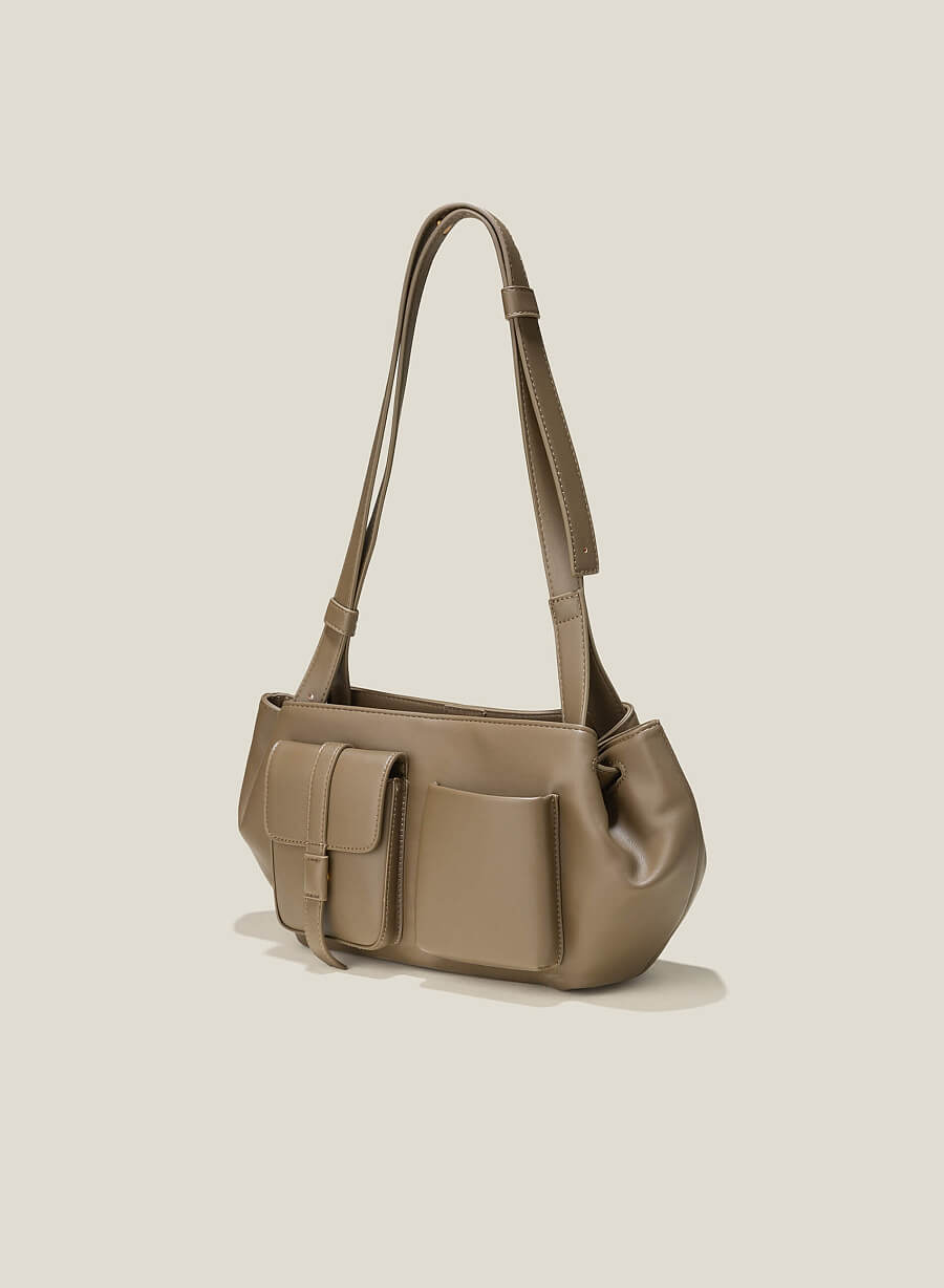 Pocket tote bag - TOT 0141 - Màu be đậm - vascara.com