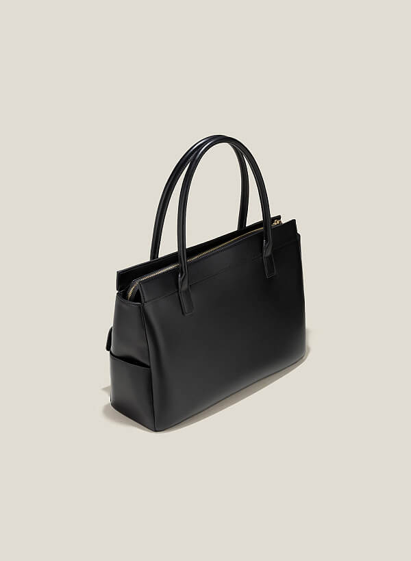 Túi pocket tote cổ điển oversize - TOT 0144 - Màu đen - VASCARA