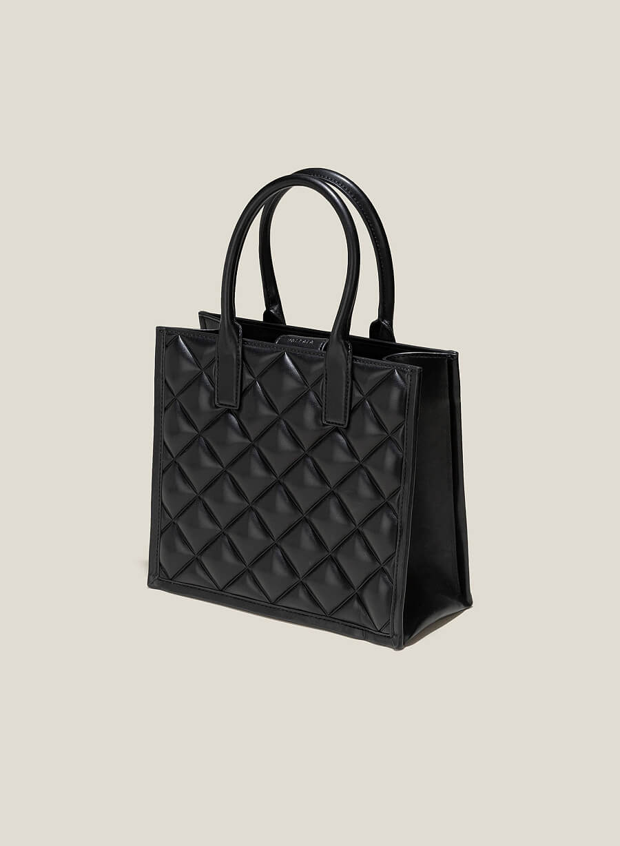 Túi tote cầm tay ép khối chần bông - TOT 0136 - Màu đen - vascara.com