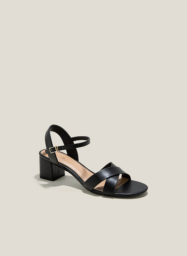 Giày sandal basic cross strap - SDN 0771 - Màu đen - VASCARA