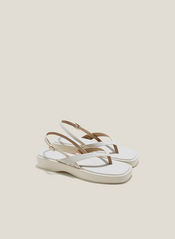 Giày sandal quai kẹp ngón - SDK 0338 - Màu kem - VASCARA