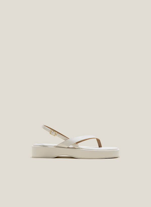 Giày sandal quai kẹp ngón - SDK 0338 - Màu kem - VASCARA