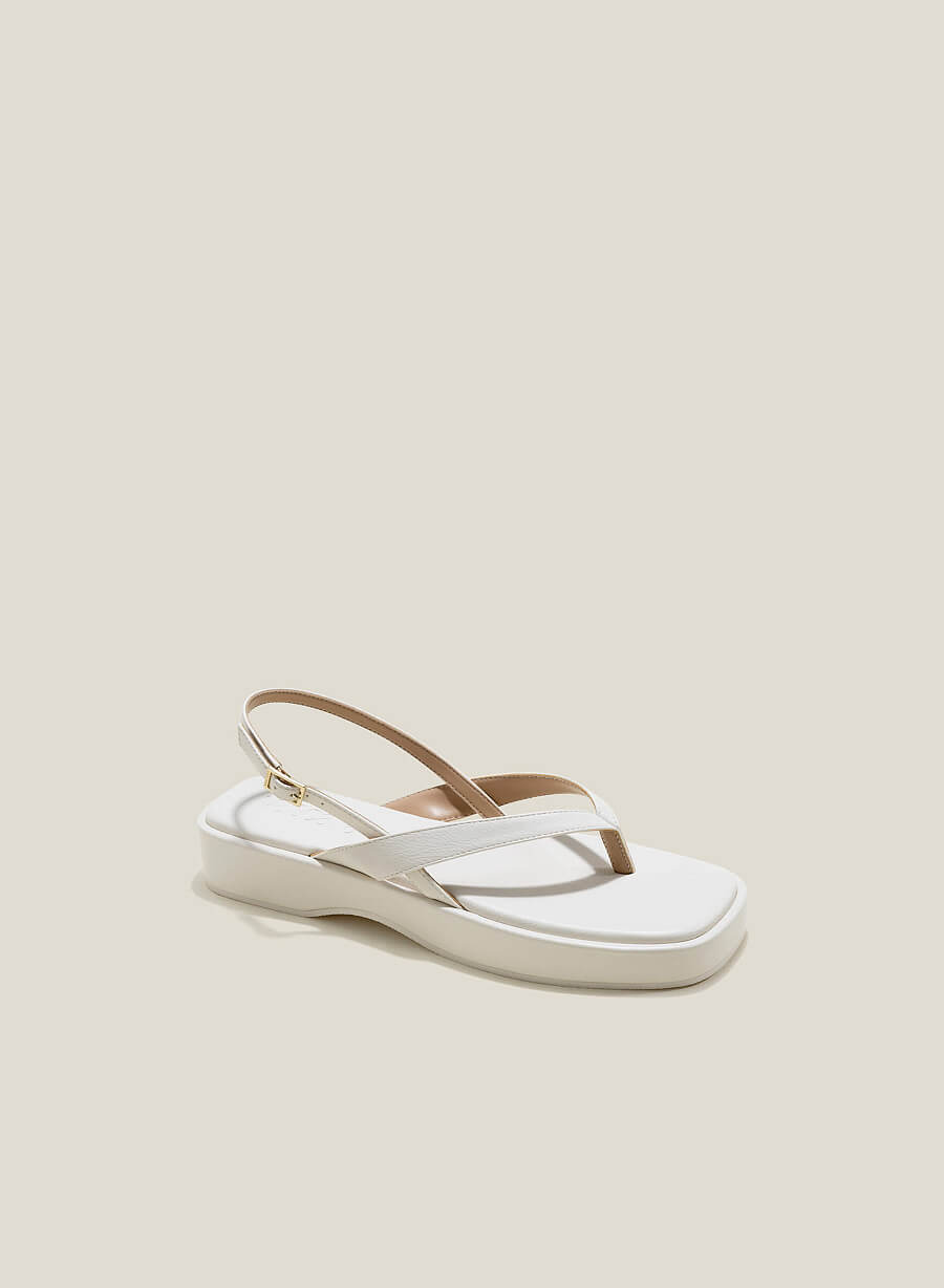 Giày sandal quai kẹp ngón - SDK 0338 - Màu kem - vascara.com