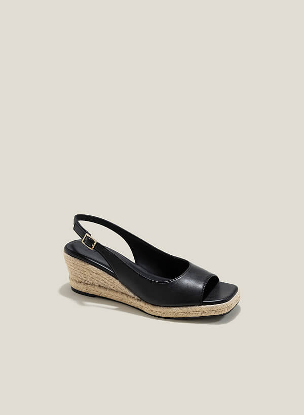 Giày slingback đế xuồng bọc dây cói