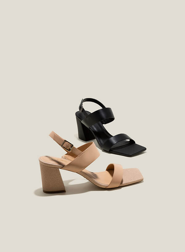 Sandal gót trụ quai ngang bản to - SDN 0769 - Màu đen - VASCARA