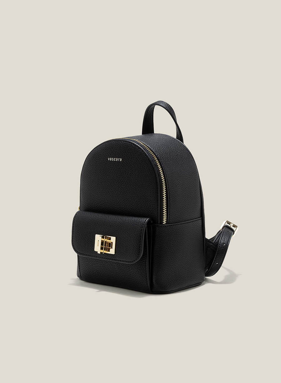 Balo mini nhấn khóa túi hộp - BAC 0191 - Màu đen - vascara.com