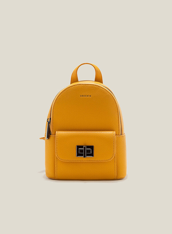Balo mini nhấn khóa túi hộp - BAC 0191 - Màu vàng đậm
