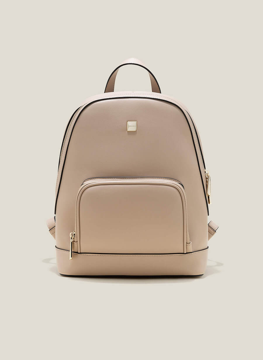 Balo ngăn đôi phối zipper kim loại - BAC 0196 - Màu be - VASCARA